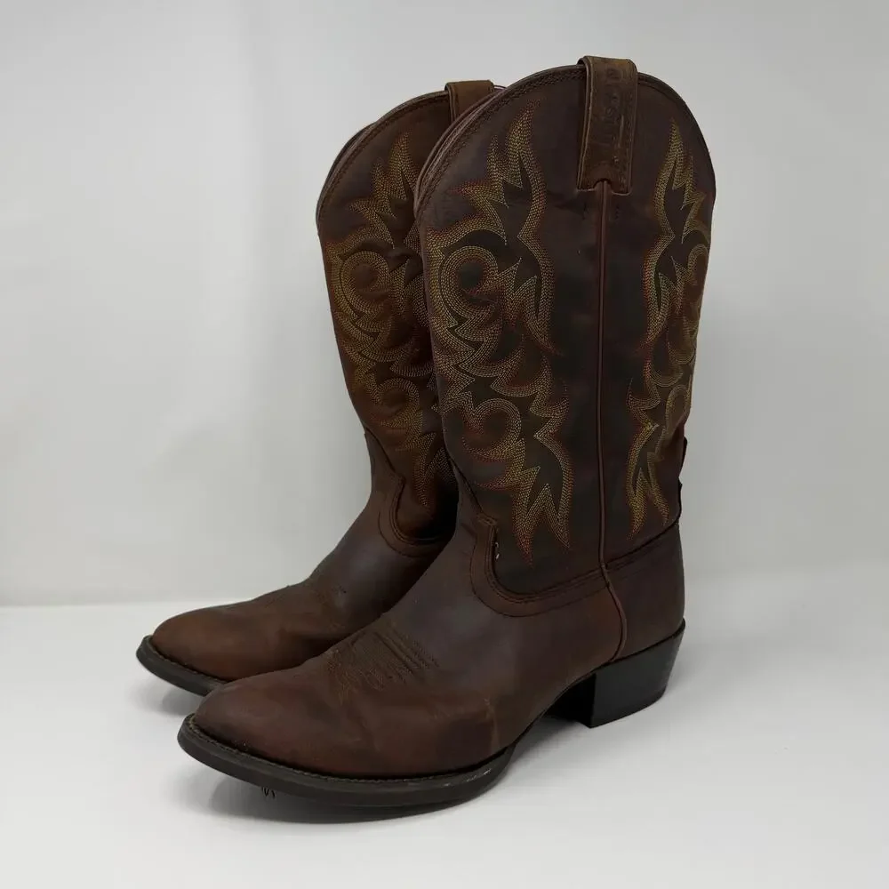 Justin Brown Leather Western Cowboy Boots Men’s 10.5E